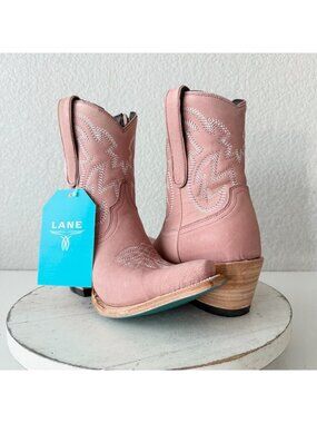 Lane SMOKESHOW Pink Cowboy Booties Western Cowgirl Womens Short Ankle Boots 6
